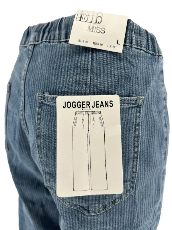 Hello miss striped jeans blauw (H843)