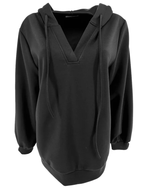 Hoodie met v-hals Orange fresh zwart (GTS)