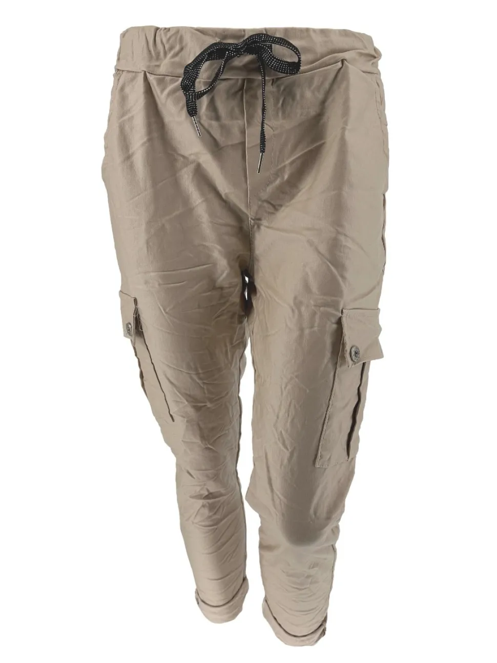 italy_cargo_coating_broek_0.webp Italy CARGO coating broek met glitter koord beige