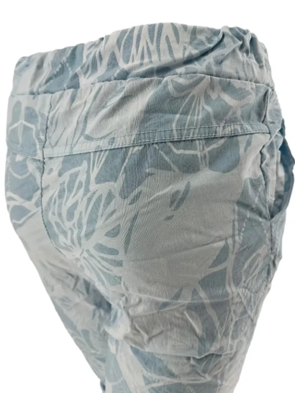 Italy jogg-jeans met koord bladeren blauw