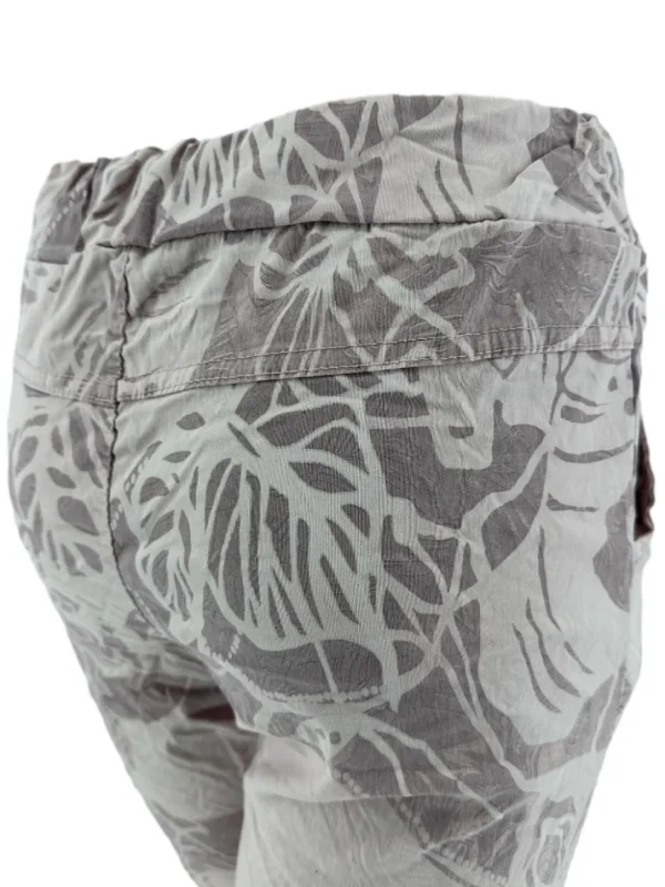 Italy jogg-jeans met koord bladeren oud roze