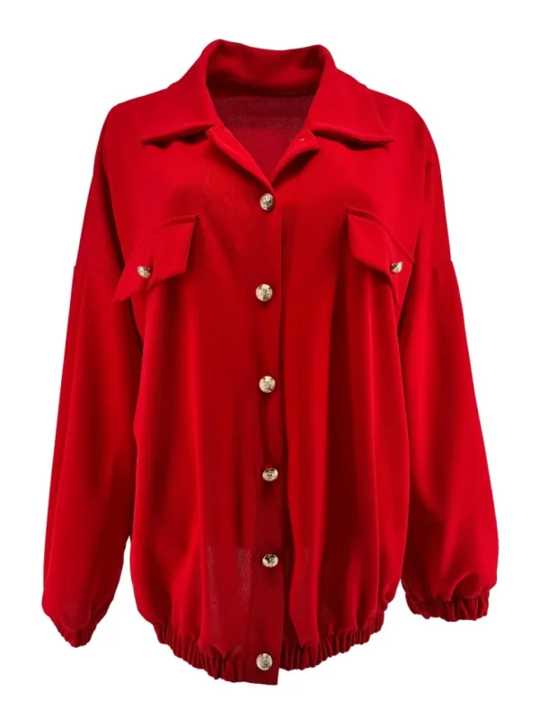 Jasje met kraag en knopen Lennie rood