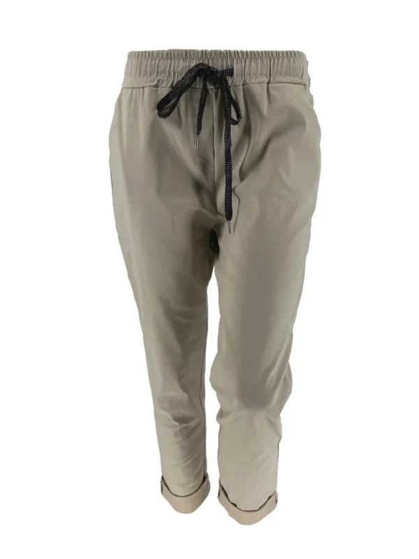 Jogg-jeans met koordje Monroe beige