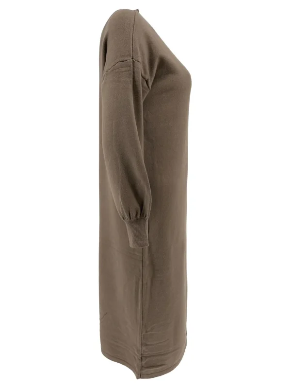 Jurk met lange mouwen en opstaande boord Melody camel (W2019)