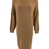 Jurk met opstaande kraag en lange mouw Lieke camel.JMK