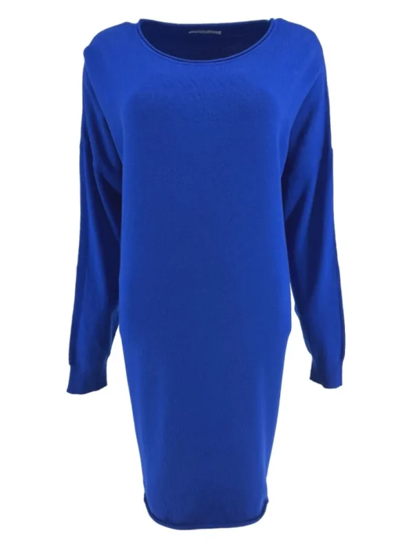 Jurk/tuniek met lange mouw en ronde hals kobalt (HJD7915)JMK