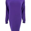 Jurk/tuniek met lange mouw en ronde hals paars (HJD7915)JMK