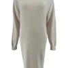 Jurk/tuniek met lange mouw en ronde hals beige (HJD7915)JMK