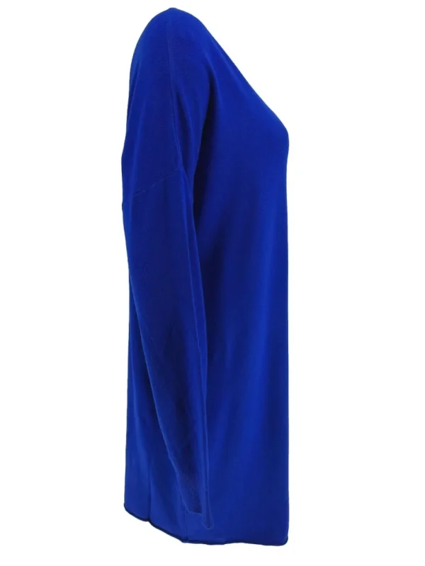 Jurk/tuniek met lange mouw en ronde hals kobalt (HJD7915)JMK