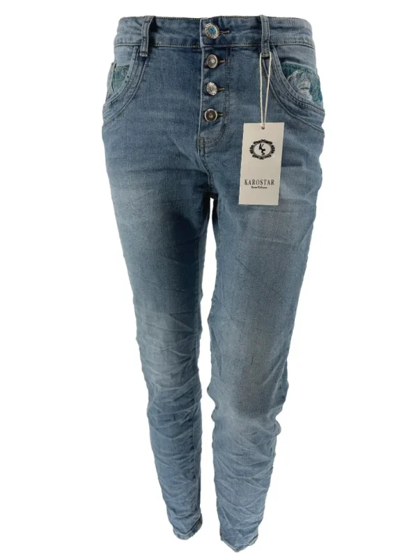 Karostar jeans met geborduurd detail in de zakken (K2545)