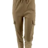Katoenen stretch broek Cargo met zakken camel (HL-478) (TKD)