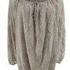 KLEINERE Kanten ballon blouse met koordje Celestine taupe