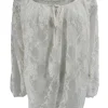 KLEINERE Kanten ballon blouse met koordje Celestine off-white