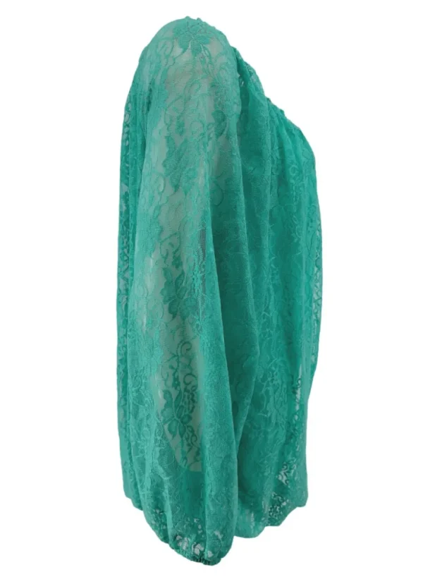 KLEINERE Kanten ballon blouse met koordje Celestine mint