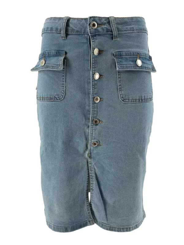 Korte denim rok met knoopjes aan de voorzijde Mila ( D4699#) (JRC) SALE