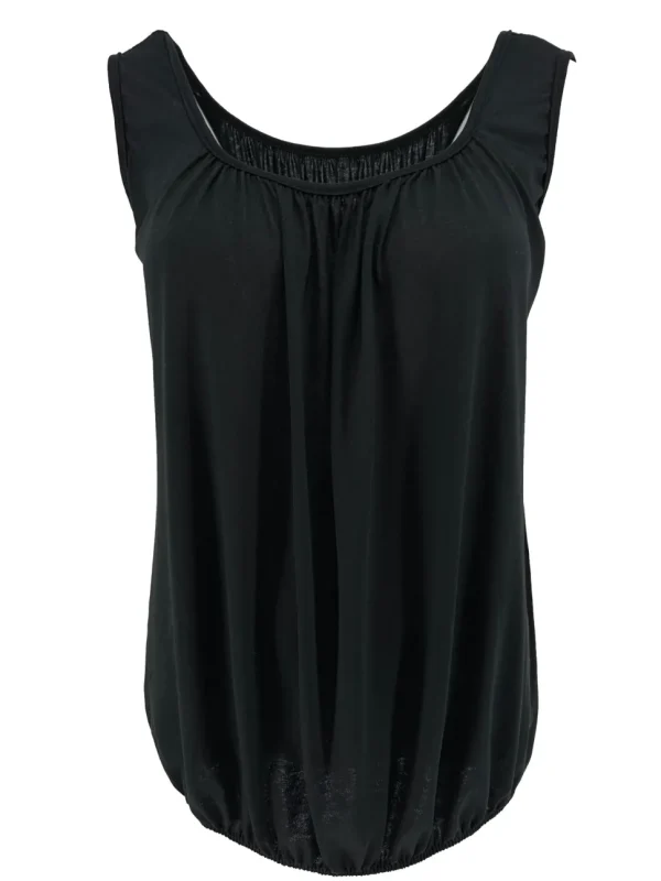 KORTE tricot basic ballon top zwart