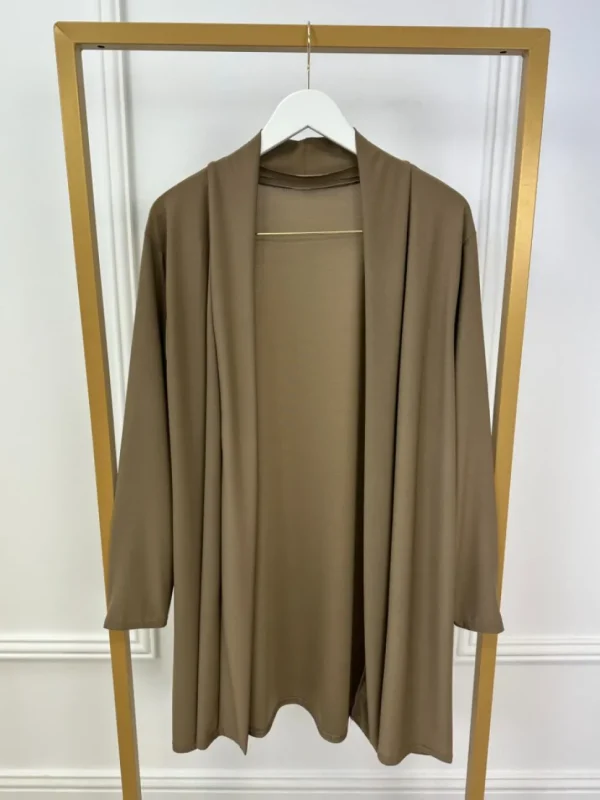 Korter soepel vest van travelstof camel