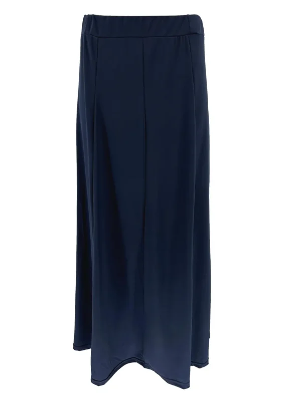 Lange klokrok met naad uni donker blauw