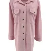 Langere blouse van rib velvet Lindy licht roze