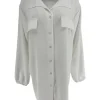 Langere blouse/tuniek met kraag Elodie off-white