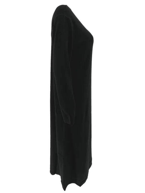 Langere jurk met ronde hals zwart (J107).JMK