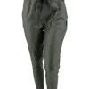 Leather-look jogg-jeans Salina army