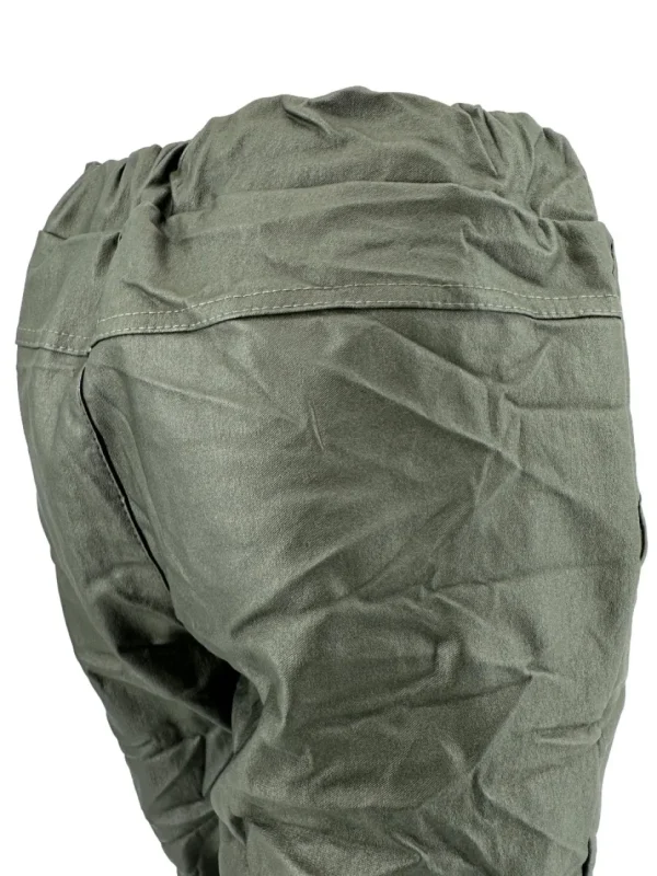 Leather-look jogg-jeans Salina army
