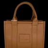 Medium size tote bag met ritssluiting BADGE (H3101) BROWN