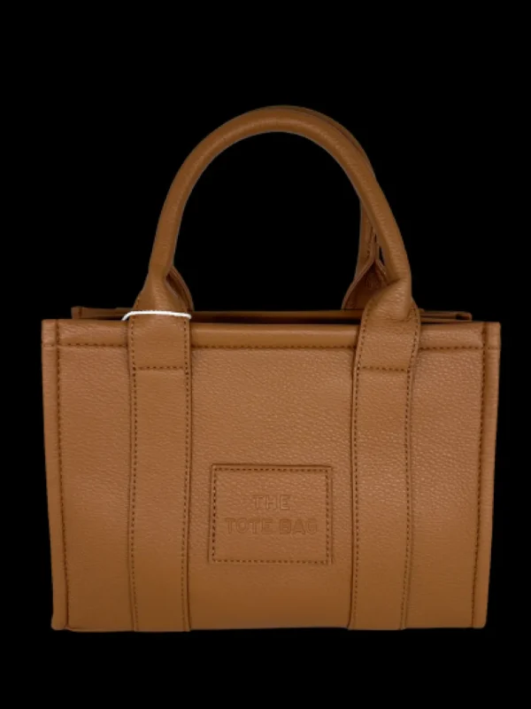 Medium size tote bag met ritssluiting BADGE (H3101) BROWN