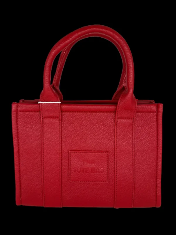 Medium size tote bag met ritssluiting BADGE (H3101) RED