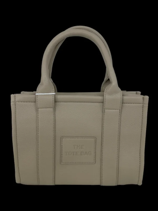 Medium size tote bag met ritssluiting BADGE (H3101) BEIGE