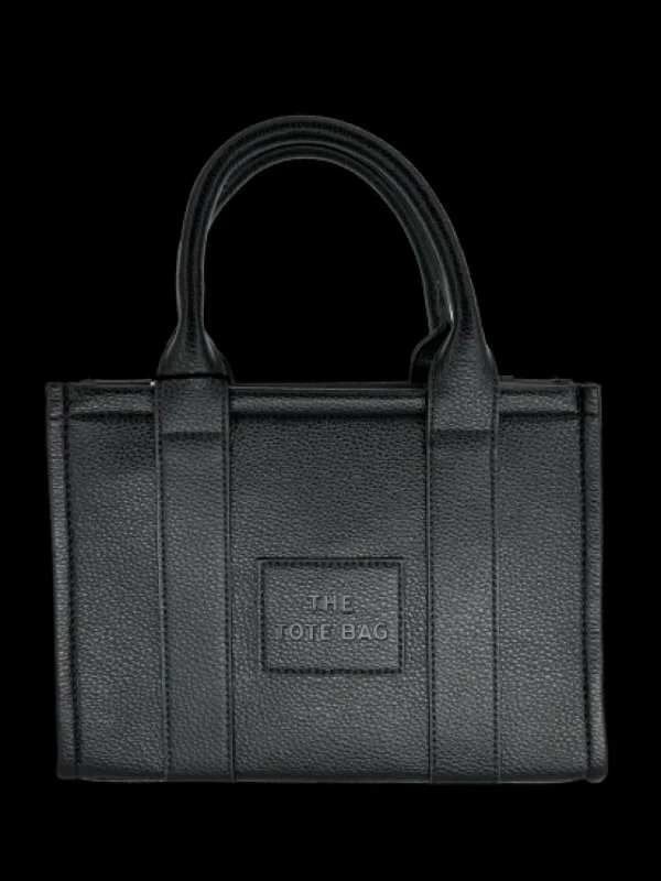 Medium size tote bag met ritssluiting BADGE (H3101) BLACK