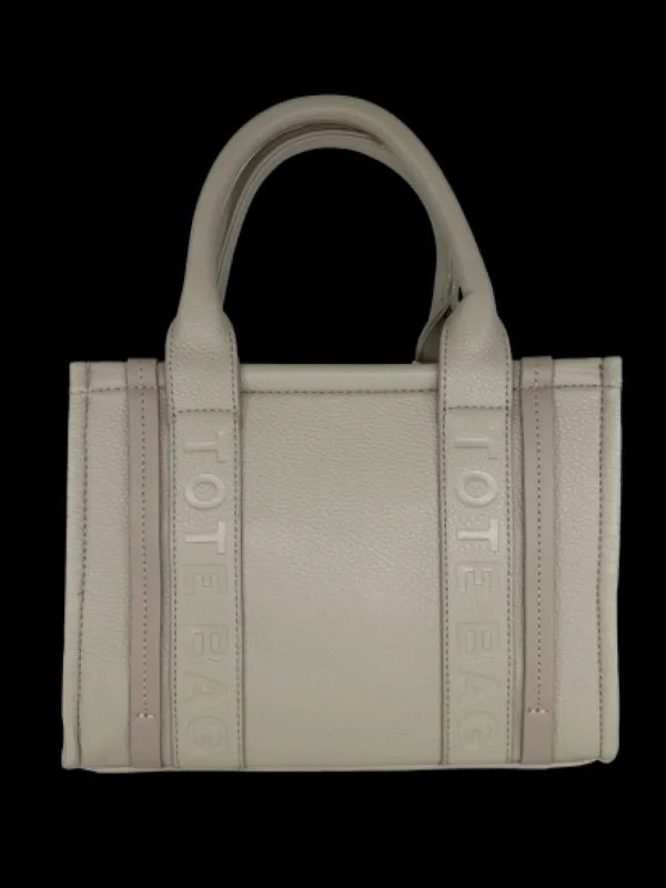 Medium size tote bag met ritssluiting BADGE (H3101) mud