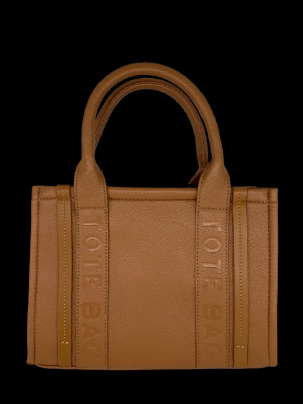 Medium size tote bag met ritssluiting BADGE (H3101) BROWN