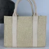 Medium size tote bag waved look KHAKI/BEIGE (H373)
