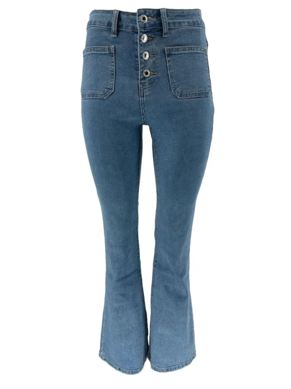 Mila jeans met knoopsluiting en zak aan de voorzijde (D4989#)