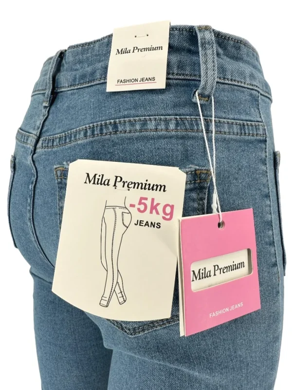 Mila jeans met knoopsluiting en zak aan de voorzijde (D4989#)