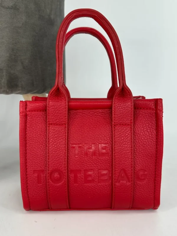 Mini size tote bag met ritssluiting RED (H2067)