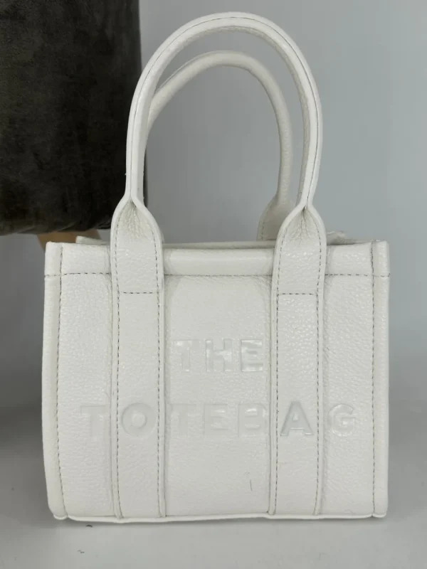 Mini size tote bag met ritssluiting WHITE (H2067)