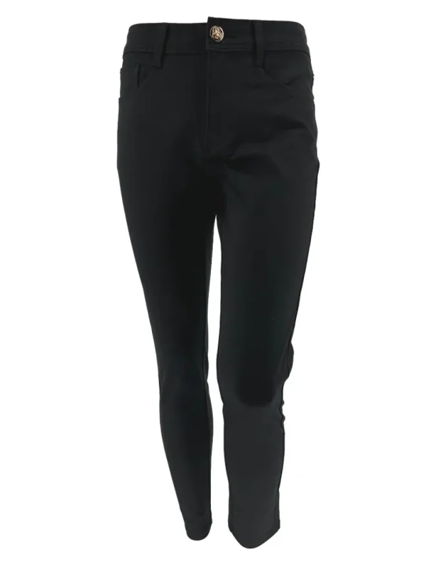 Miss Bon broek met ritssluiting en stretch zwart (68070)