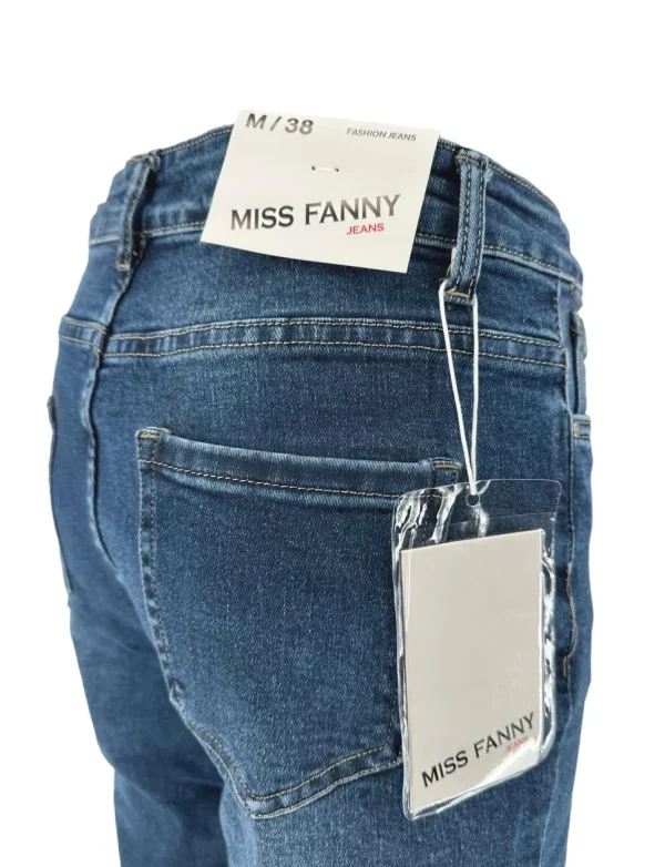 Miss Fanny dark denim uitlopende broek (3665)