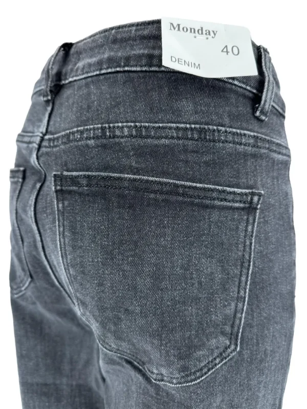 Monday jeans met rechte broekspijp denim zwart (LWP-709)