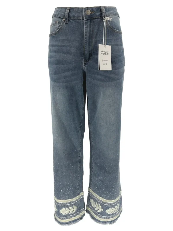 Monday premium jeans met strass cowboy (PPSA6037)