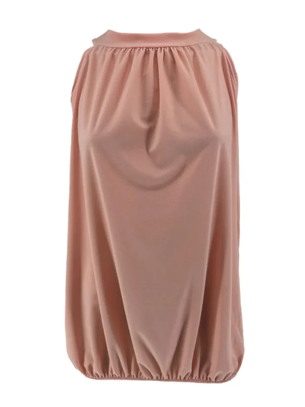 Mouwloze halter top uni licht roze