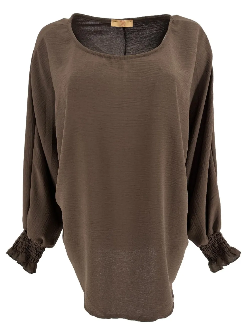 oversized_blouse_met_vlee_0-1.webp Oversized blouse met vleermuis mouw en smock mouw Gaby bruin