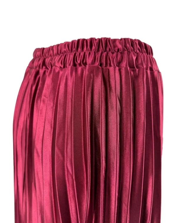 Plisse rok van satijn-look cerise