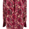 PLUS Blouse brede boord lange mouw Iris cipolla donker cerise