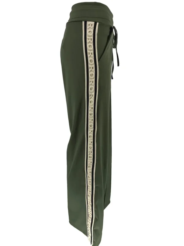 Rechte travelstof broek met koord RORO army.BFT SALE