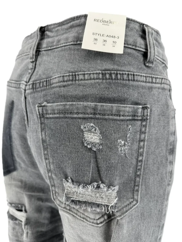 Redberry jeans met wide leg grijs (A048-3)