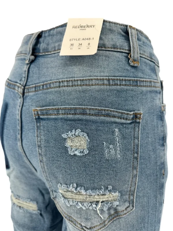 Redberry jeans met wide leg blauw (A048-1)